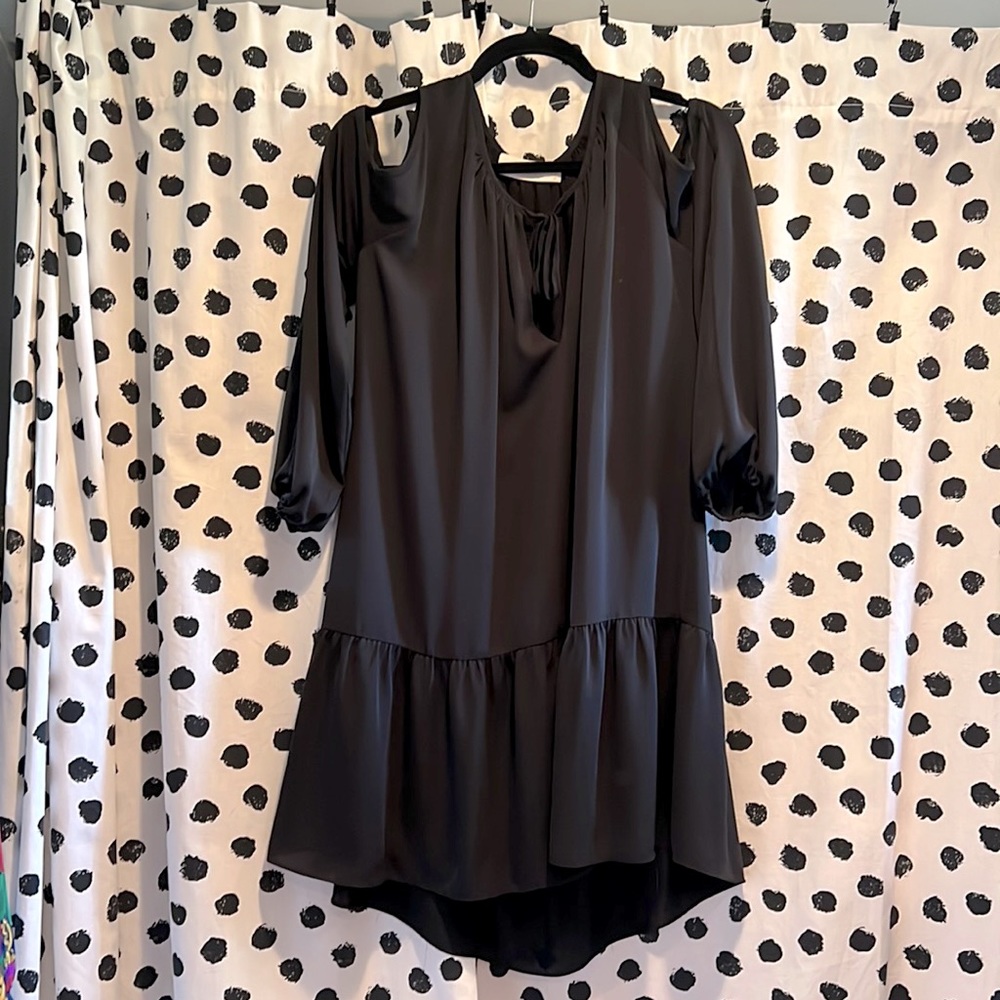 Amanda Uprichard black cold shoulder dress